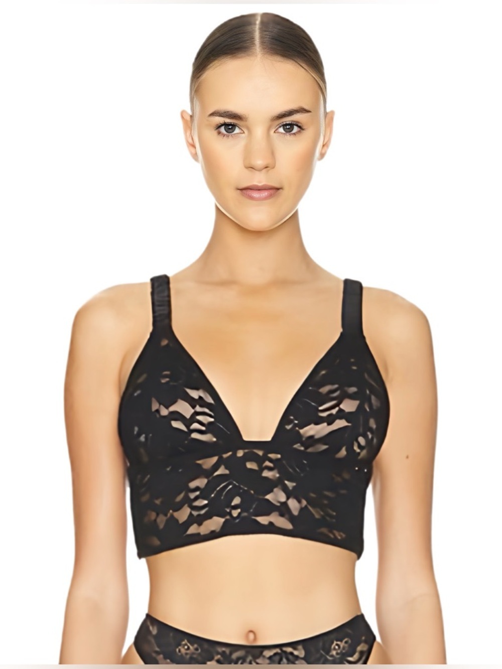 ANINE BING Black Lace Bralette Size M NWT